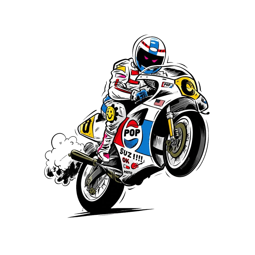 Biker Race Sticker